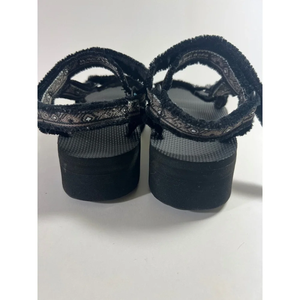 Teva Flatform Universal Maressa‎ Sandals Black Geometric Print 9